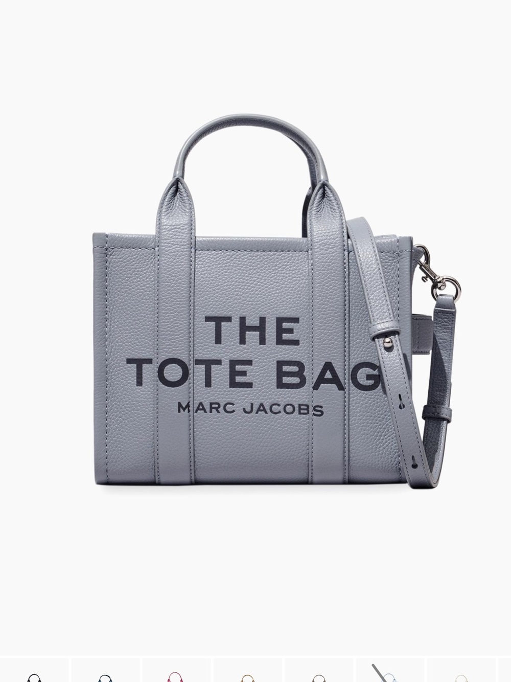 Marc Jacobs The Tote Bag in Light Gray with Cream Strap